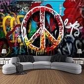 abordables tapisseries trippantes-hippie groovy tapisserie suspendue art mural grande tapisserie décor mural photographie toile de fond couverture rideau maison chambre salon décoration amour paisible années 1950 festival de musique