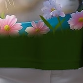 billiga Flickans 3D-tecknad film-Flickor 3D Grafisk Tecknat Katt T-shirt Långärmad 3D-tryck Höst Vinter Aktiv Mode söt stil Polyester Barn 3-12 år Utomhus Ledigt Dagligen Normal