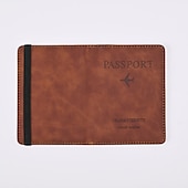 cheap Card Holders &amp; Cases-Leather Passport Cover RFID Elastic Band Travel Credit ID Card Waterproof Passport Holder Men Women Wallet Document Organizer