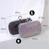 cheap Clutches &amp; Evening Bags-Women&#039;s Clutch Evening Bag Wristlet Clutch Bags PU Leather Party Bridal Shower Holiday Rhinestone Large Capacity Lightweight Durable Solid Color Small white Small black Small blue