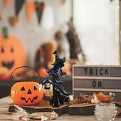 お買い得  ハロウィンライト-クラッカーバレル魔女ハロウィーンの装飾ゴーストランタン顔のない幽霊彫刻魔女ゴーストランプ地獄の使者保持ランタン像リアルなハロウィーンのテーマ小道具