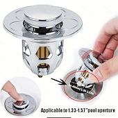 abordables Bondes pour éviers-Drain de douche en forme de fleur, 2 pièces, filtre de vidange de bassin à noyau de rebond pop-up, filtre d&#039;évier, bouchon de baignoire, bouchon de bain, gadgets de salle de bains