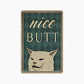 abordables signe d&#039;étain en métal-1pc rétro métal étain signe chat vin étain signe vintage cuisine signes décoration murale, peinture tenture murale pour la décoration murale art métal étain signe 20x30cm/8&#039;&#039;x12&#039;&#039;