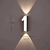 cheap Outdoor Wall Lights-LED House Numbers Outside Wall Light IP65 Waterproof LED Floating Home Address Number Stainless Steel Large, Modern House Numbers for Outside, Yard, Street 110-240V