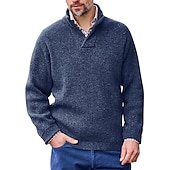preiswerte Herrenpullover-Herren Zur Seite fahren Kurz gestrickt Stricken Lang Gestrickt Solide / einfarbig V Ausschnitt Warm-Ups Freizeitskleidung Bekleidung Bischof Ganzjährig Schwarz Weiß M L XL
