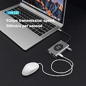 preiswerte USB-Hubs-13-in-1-USB-C-Hub-Adapter mit kabelloser Aufladung, USB-C auf HDMI, 3,5-mm-Klinke, Audio, SD, TF, HDMI, VGA, RJ45, USB 3.0, Dockingstation für MacBook Pro