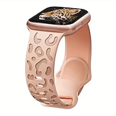 baratos Pulseiras de Apple Watch-1 pacote Pacote com 6 Pulseira Esportiva Compatível com Pulseira Apple Watch 38mm 40mm 41mm 42mm 44mm 45mm 49mm Feminino Leopardo Respirável Silicone pulseira de substituição para iwatch Ultra 2