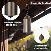 economico Hangings da parete all&#039;aperto-la campana della serenità della risonanza profonda, il campanello a vento eroico, la decorazione del giardino con campanelli a vento all&#039;aperto, campanelli a vento con foglie di metallo retrò