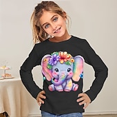 Girls' 3D Animal Dinosaur Letter T shirt Long Sleeve 3D Print Fall Winter Active Fashion Daily Kids 3-12 Years Outdoor Daily Regular Fit cheap Girl's 3D Animals-Girls' 3D Animal Dinosaur Letter T shirt Long Sleeve 3D Print Fall Winter Active Fashion Daily Kids 3-12 Years Outdoor Daily Regular Fit