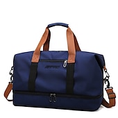 cheap Travel Bags-Men&#039;s Large-Capacity Travel Duffel Bag – Waterproof Oxford Cloth with Adjustable Shoulder Strap and Separate Shoe Compartment for Gym, Sports, and Weekend Trips