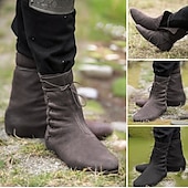 levne obuv-Vinobraní Středověké Renesanční Boty Ploché jazzové boty Turn Shoes Pirát Viking Ranger Lukostřelba Jednobarevné Maškarní kostým Pánské Dámské Unisex Keltské Pirát Fantazie předvečer Všech svatých