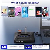 tanie Kable i adaptery-7 w 1 przenośny usb 3.0 ultra-cienka zewnętrzna nagrywarka dvd czytnik napędu odtwarzacz napęd optyczny do akcesoriów do komputerów stacjonarnych laptopa