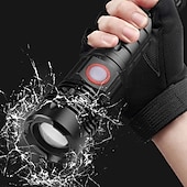 お買い得  戦術的な懐中電灯-強力な LED 懐中電灯ハイパワー 18650 usb 充電式ズーム釣りランタン 5 モード防水自転車ライト戦術的なトーチ