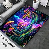 voordelige Zwartlichttapijten-paddenstoelbos zwartlichttapijt tapijt vloermat uv-reactieve glow in the dark tapijt groot antislip tapijt mattapijt voor kamerinrichting