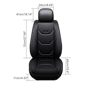 abordables Fundas de asiento para coche-Juego completo de lujo para 5 asientos funda de asiento delantero de coche universal 5D de PU impermeable almohadilla de protector de asiento transpirable