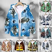 cheap Boy&#039;s 3D Animals-Boys 3D Animal Dinosaur Coat Long Sleeve Fall Winter Active Streetwear Cool Kids 3-12 Years Vacation Street Daily Regular Fit