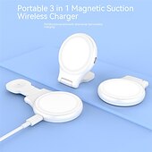 economico elettrodomestici-Stazione di ricarica 3 in 1 per caricabatterie wireless da viaggio Apple per caricabatterie MagSafe compatibile con un&#039;ampia gamma di dispositivi per Apple Watch/iWatch/Airpods/per iPhone 14 13 12