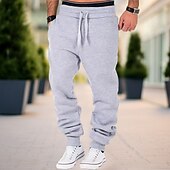 levne Tepláky-Pánské Tepláky Běžci Běžec Kalhoty Šňůrky Elastický pas Pevná barva Pohodlné Prodyšné Ležérní Denní Streetwear Sportovní Módní Černobílá Černá Lehce elastické