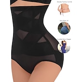 halpa Muotoilevat alushousut-naisten musta mesh korkeavyötäröinen lantio nostaa klassisia skinny s -kotiasuja