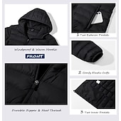 billiga Puffers &amp; Parka-dam pufferjacka med hoodie jacka vandring dunjacka vinter utomhus termisk varm packbar vattentät vindtät jacka topp full längd synlig dragkedja fiske camping / vandring / grottvandring