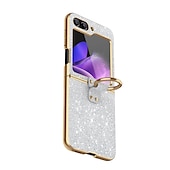 Χαμηλού Κόστους Samsung Θήκη-τηλέφωνο tok Για Samsung Galaxy Z Flip 6 Z Flip 5 Z Flip 4 Z Flip 3 Πίσω Κάλυμμα Φορητά Αντικραδασμική Κορνίζα Επιμεταλλωμένη Ουρανός Λάμψη γκλίτερ TPU PC Μεταλλικό
