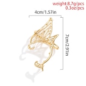 tanie Akcesoria i więcej-Elf Halloween Ear Cuffs punkowy gotyk Ubrać się Dla dorosłych Damskie Halloween Karnawał Mardi Gras Łatwe kostiumy na Halloween Wystroić