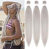 cheap Crochet Hair-Ginger Golden Ombre Braiding Hair Pre Stretched Kanekalon Braiding Hair Box Braids Human Hair Extensions 26 inch
