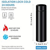 abordables appareils électroménagers-480 ml tasse thermos numérique affichage intelligent de la température bouteille d&#039;eau conservation de la chaleur flacon thermos sous vide pour café thé