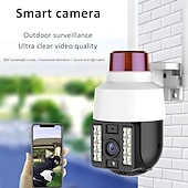 cheap Outdoor IP Network Cameras-Wireless Speed Dome Security Camera Humanoid Tracking Sound and Light Alert Smart Full Color Night Vision Bilingual Intercom Outdoor PTZ IP Camera CCTV Security Surveillance Camera(720P/1080P)