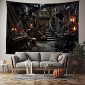 cheap Halloween Wall Tapestries-Halloween Horror House Hanging Tapestry Wall Art Large Tapestry Mural Decor Photograph Backdrop Blanket Curtain Home Bedroom Living Room Decoration