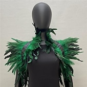 cheap Accessories and More-Punk &amp; Gothic Shawls Feather Cape Witch Maleficent Drag Queen Women&#039;s Fantasy Walpurgis Night Halloween Carnival Performance Party Pride Parade Adults&#039; Shawl All Seasons