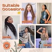 abordables Coletas-Correa Coletas Suave / Natural / Fácil vestidor Pelo sintético Pedazo de cabello La extensión del pelo Rizado 26 pulgadas Fiesta / Fiesta / Noche / Ropa Cotidiana