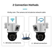 cheap Indoor IP Network Cameras-2MP Double Lens Camera, WiFi IP Home Security Camera, Two Way Audio Motion Detection Surveillance Camera, Waterproof Outdoor PTZ Camera, Full Color Night Vision IR Camera for Home, Baby, Elder, Pet