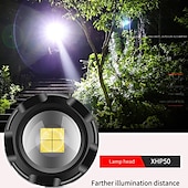 お買い得  戦術的な懐中電灯-強力な LED 懐中電灯ハイパワー 18650 usb 充電式ズーム釣りランタン 5 モード防水自転車ライト戦術的なトーチ