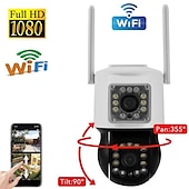cheap Indoor IP Network Cameras-2MP Double Lens Camera, WiFi IP Home Security Camera, Two Way Audio Motion Detection Surveillance Camera, Waterproof Outdoor PTZ Camera, Full Color Night Vision IR Camera for Home, Baby, Elder, Pet