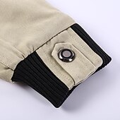 cheap Men&#039;s Jackets &amp; Coats-Men&#039;s Bomber Jacket Lightweight Jacket Summer Jacket Work Jacket Sports Climbing Windproof Warm Patchwork Fall Solid Color Stand Collar Cotton Black Army Green Red Blue Khaki Jacket