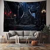 cheap Halloween Wall Tapestries-Halloween Horror House Hanging Tapestry Wall Art Large Tapestry Mural Decor Photograph Backdrop Blanket Curtain Home Bedroom Living Room Decoration