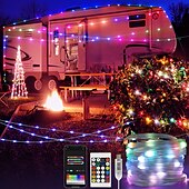 ieftine Alimentare USB-bandă de lumină led rgb magic culoare aplicație control șir de lumină magică șir de lumină cu led piele șir de lumină decorativă de Crăciun pentru camera de familie sufragerie decor în aer liber