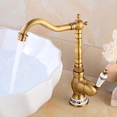 cheap Rotatable-Vintage Kitchen Faucet Sink Mixer Taps, Single Handle Vessel Tap with Cold and Hot Hose