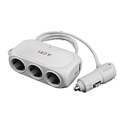 رخيصةأون شواحن السيارات-3 way 2 usb socket charger 12v car cigarette lighter splitter multocket led car fast charger adapter
