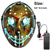 お買い得  アイデア商品-LEDライトアップパージマスクジェイソンマスク怖いマスクグローハロウィーンマスク子供用 &amp; 大人用3点滅モード
