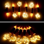 voordelige Batterij String Lights-2m 20leds kaars wijnfles lichtslinger wijnfles vlam kurk lamp diy party bruiloft valentijnsdag guirlande