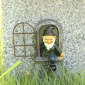 cheap Garden Sculptures&amp;Statues-Fairy Tale Playful Goblin Garden Resin Decoration Statue Decoration, Garden Weatherproof Garden Statue, Tree Window Resin Garden Statuette Garden Decoration