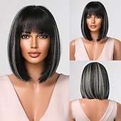 economico Parrucche trendy sintetiche-parrucche castane a onde lunghe parrucca per le donne parrucca di capelli dell&#039;onda del corpo con parrucca bionda evidenziata per le donne uso quotidiano del partito parrucche del partito di cosplay