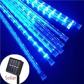 お買い得  ソーラーストリングライト-3M ストリングライト クリスマス流星群ライト LED 2835 SMD 1セット 温白色 ホワイト ブルー 流星群ライト ソーラー駆動 屋外 ホリデー 12 V