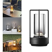 economico Lampade da tavolo-Lampada da tavolo a led senza fili Lampada da scrivania in metallo da bar retrò Ricaricabile Touch Dimmer Luce notturna Ristorante Camera da letto Arredamento per la casa all&#039;aperto