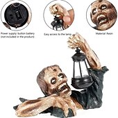 preiswerte Outdoor- &amp; Gartenanzeigen-Gruselige Halloween-Zombie-Handlichtornamente aus Kunstharz für Horrorstatuen und Gartendekorationen