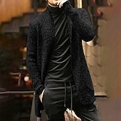 abordables Gilet-Homme Gilet Cardigan Pull d&#039;automne A côtes Tricoter Normal Tricoté Plein Ouvrir le devant Guêtres Moderne contemporain Usage quotidien Sortie Vêtement Tenue Hiver Noir Bleu de minuit M L XL