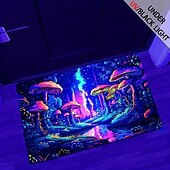 voordelige Zwartlichttapijten-paddenstoelbos zwartlichttapijt tapijt vloermat uv-reactieve glow in the dark tapijt groot antislip tapijt mattapijt voor kamerinrichting