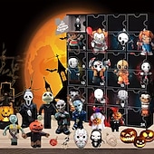 preiswerte Halloween Hängende &amp; Tischdekorationen-Halloween-Horrorfilm-Adventskalender 2025 enthält 24 Weihnachtsgeschenke, Weihnachts-Horrorfiguren-Countdown-Kalender mit Überraschungsspielzeug, Sammelfiguren-Geschenke für Kinder